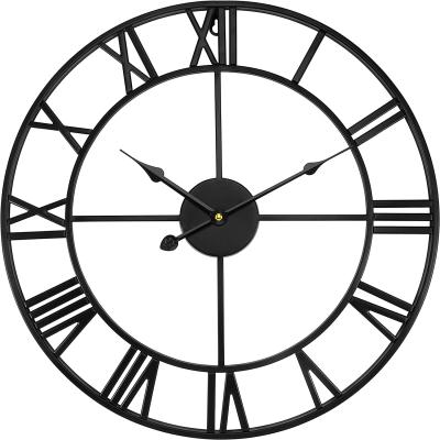 China Retro Style Antique Hot Selling Roman Numeral Around Metal Wall Clocks Multi-size Decorative Home Office Large Wall Clock for sale