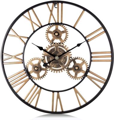 China Antique Style Retro Vintage Iron Metal Decorative Antique Wall Clock for Living Room Bedroom Office Use for sale