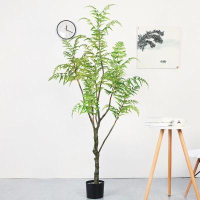 China Durable plastic artificial decorative fake green trees in mall for sale