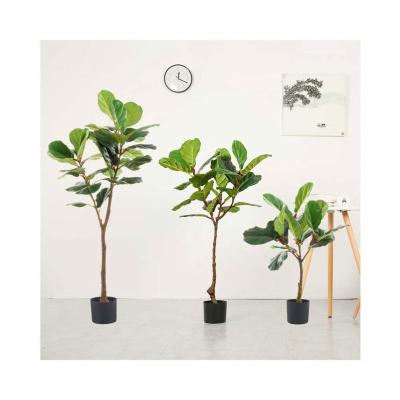 China Art Decor Wholesale Fake Ficus Lyrata Fiddle Fig Tree Artificial Banyan Plant Tree for Home Decor for sale