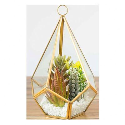 China Traditional Artificial Succulent Plant Galvanized Succulent Potted In Glass Jar for sale