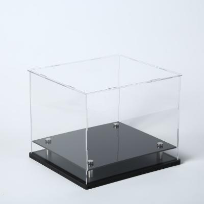 China Custom Detachable Clear Acrylic Display Box For Toy Car Shoes Display Box Stepping Up Bottom Style Customized for sale