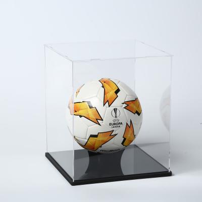 China Wholesale Clear Acrylic Basketball Box Mortice and Tenon Structure Presentation Storage Ball Box Model Toy Case Customizable Size Customized for sale