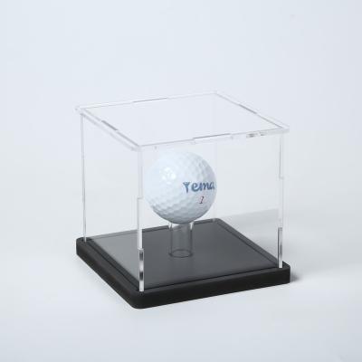 China Clear Square Acrylic Cube Holder Golf Ball Display Box Acrylic Box For Display 8.5*8.5*8.5cm for sale