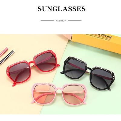 China Fashion Sunglasses 2021 Fashion Children Sunglasses Diamond Lenses For Girls for sale