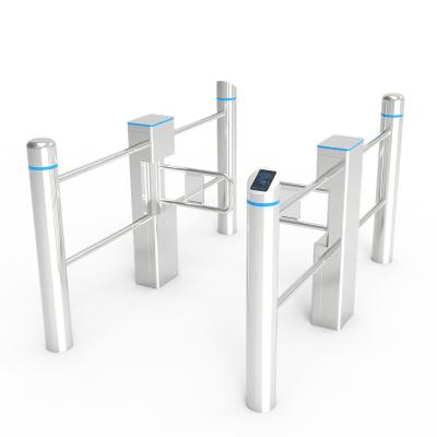 China 304 Stainless Steel Automatic Supermarket Swing Barrier Gate Radar Open And Close Cylinder Turnstiles for sale