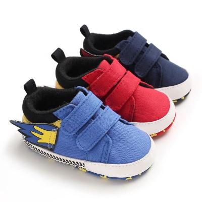 China Anti-slippery 3 Colors Buy Child Crawling Casual Canvas Infant Boys Shoes Baby With Wrings for sale