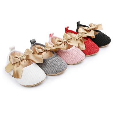 China Princess Baby Girl Pre Walker Kids Non Slip Cotton Soft Anti-slippery Unique Ivory Ballet Shoes for sale