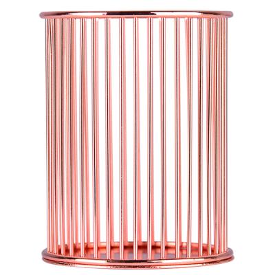 China Morden Rose Gold Metal Pencil Holders Desktop Wire Metal Pencil Holder, Organizer Desktop Storage Container for Stationery for sale