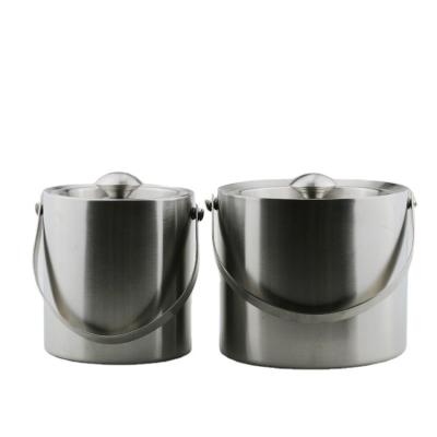 China Eco-Friendly Insulated Ice Buckets With Lids, Stainless Steel Insulated Ice Bucket With Lid And Tong Double Walled Silver Barware Serveware for sale