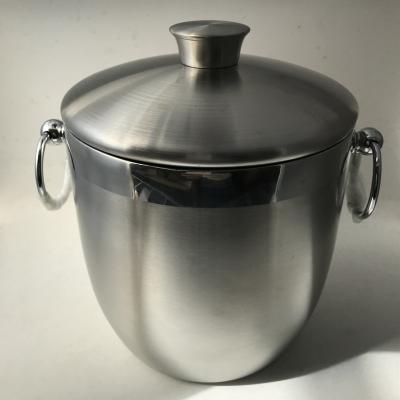 China Eco-Friendly Factory Supplying Modern Ice Bucket with Lid, Tongs and Side Handles - Double Wall Insulated Stainless Steel for sale