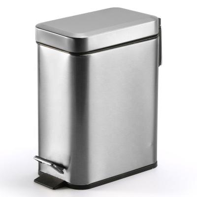 China Viable Rectangular Metal Step Trash Waste Bin, Bathroom, Ladies Toilet, Bedroom, Kitchen, Craft Room, Office for sale