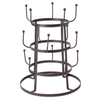 China Sustainable Tier Countertop or Galley Vintage Metal Wire Tree Rack for Coffee, Glasses, and Mugs, 15 Cup Capacity for sale