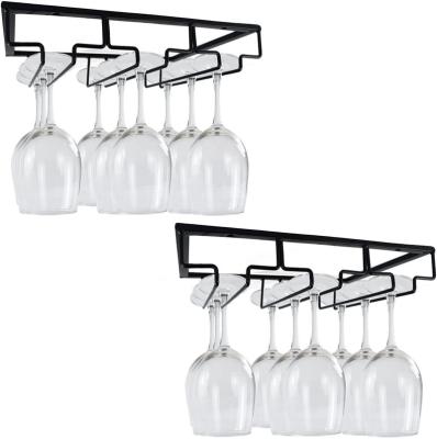 China Workable Factory Price Wine Glass Hanger Rack Under Cabinet Stemware for sale