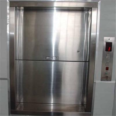 China Hotel ground type and window type dumbwaiter elevator with full hairline 304 stainless steel booth for sale