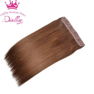 China 12A wave top grade silky straight hair halo clip in hair extension straight hair extension seller for sale