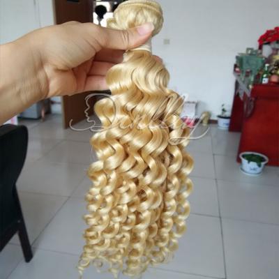 China New Arrival Good Curly Hair 613# Jerry Blonde Hair Extension Long Lasting Popular Remy Brazilian Hair Extension for sale