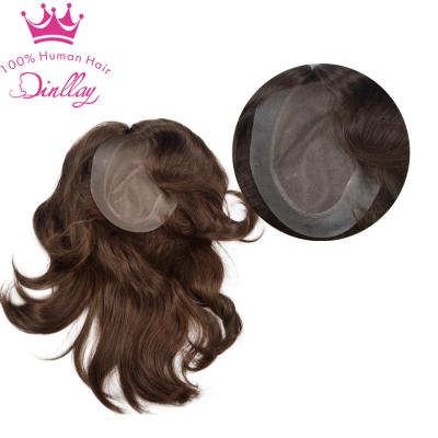 China Regular Wave New Arrival 100% Virgin Hair Shedding Free Hairpiece For Women for sale