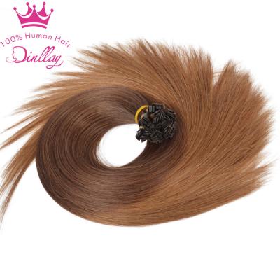 China New Arrival Cheap Premium Silky Straight Remy Keratin Flat Wave Tip Hair for sale