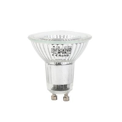 China Dining 110V 5W dimmable gu10 glass cob light led bulb for sale