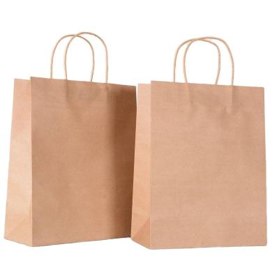 China Aseptic Custom Factory Brown Kraft Paper Shopping Bag With Twisted Handles for sale