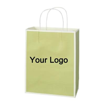 China Aseptic Factory Customized Printed Recyclable Brown Kraft Paper Gift Bag With Twisted Handle for sale