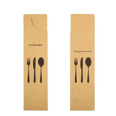 China Disposable Recycled Custom Kraft Paper Cutlery Packaging Bags Wholesales for sale