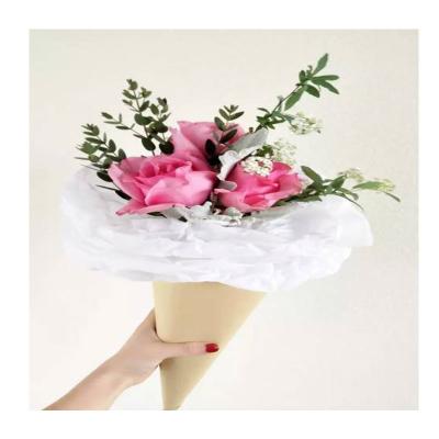 China Recyclable High Quality Cone Shaped Printed Flower Sleeves For Fresh Flower Packaging Paper Bag for sale