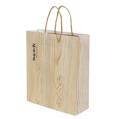 China Custom Disposable Bakery Eco Friendly Coffee Kraft Paper Take Out Bag With Flat Handle for sale