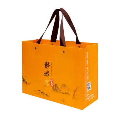 China OEM Recyclable Custom Cardboard Handbag Strong Bottom Shop Shopping Bag for sale