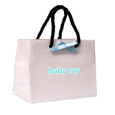 China Wholesales Unique Disposable Fancy Wrapping Paper Gift Girls Toys Dolls Packaging Shopping Paper Bags For Soft Baby for sale