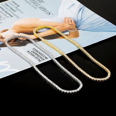 China High Quallity Tennis Chain Round Diamond Shiny Premium Hip Hop Diamond Chain Products for sale