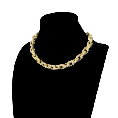 China High Quality CZ Cuban Link Chain 3A+CZ Cuban Link Micro Insert Cuban Link Necklace Men Hip Hop Jewelry for sale