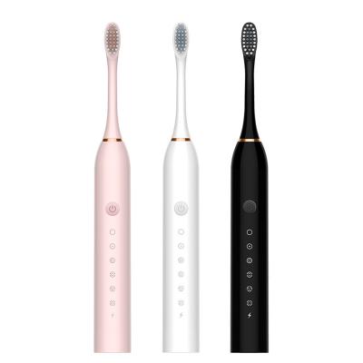 China 2021 Automatic Toothbrush Battery Operated Electric Teeth Whitening 6 Modes Toothbrush, Private Label Travel Ultrasonic Vibration Toothbrush\ for sale