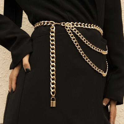 China Customizable Other Belts Gold Custom Metal Women Link Chain Belt Designer Stainless Steel Waist Chain Belts for sale