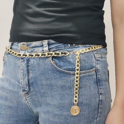 China Other Link Designer Custom Women Chain Waist Gold Belt Stainless Metal Belts Customizable Steel Chains Chain Belt for sale