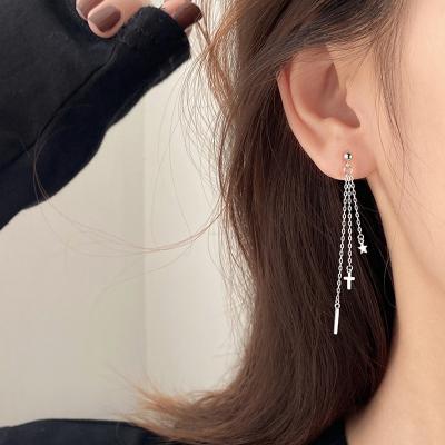 China FASHIONABLE Chains Plated Steel Earings Women Gold Jewelry Tassel Ear Pendant Set Earings Circle Chain Stainless Chain Earrings for sale