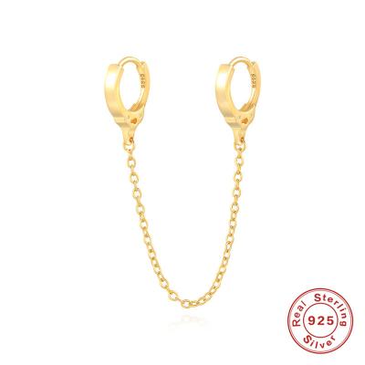 China FASHIONABLE Gold Tassel Ear Plated Steel Set Stainless Earings Earrings Jewelry Chain Women Circle Pendant Earing Chain Earrings for sale