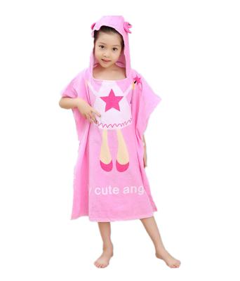 China Children's Cartoon Hooded Cartoon Cotton Kids Bathrobe Summer Beach Towel for sale