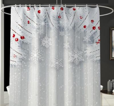 China Eco-friendly Shower Curtain New Design Christmas Theme Kids Safe Shower Curtain for sale