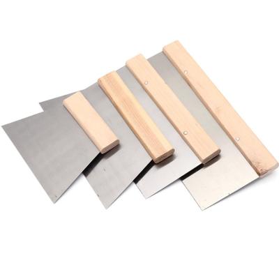 China Carbon Steel Factory Price Quality Wooden Handle Square Shape Steel Putty Knife Paint Scraper for sale