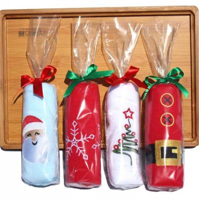 China Christmas Decoration Cotton Towel Embroidery Christmas Kid Safe Towels 036 for sale