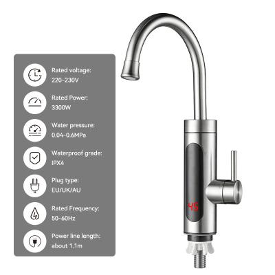 China Kitchen Instant Electric Water Heater Tap 304 Stainless Steel Material 3s Fast Heating for sale