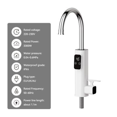 China 3s aquecimento rápido LED display de temperatura aquecedor de água instantâneo torneira para cozinha de banheiro à venda