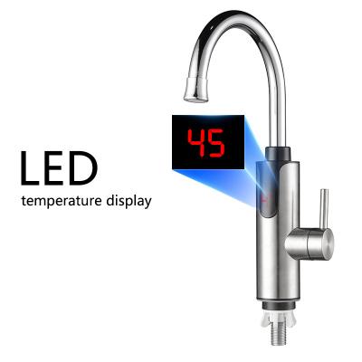 China 3300W LED Temperature Display Electric Hot Water Faucet Stainless Steel for sale