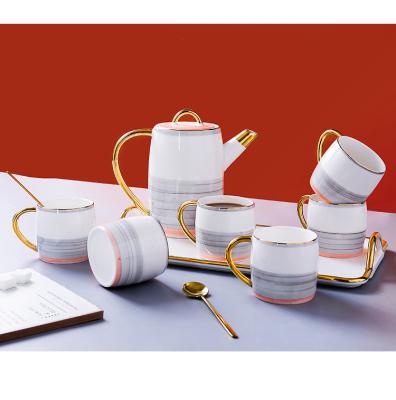 China Sustainable New Product Japan Style Tea And Coffee Set Ceramic Tea Set Teapot Set for sale