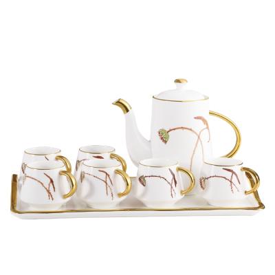 China Viable High Quality Bone China Bone China Coffee Cup and Saucer Fine Tea and Coffee Set for sale