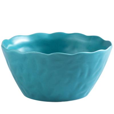 China Nordic Creative Ceramic Household Salad Bowl Tableware Bowl Fingerprint Tableware Customization Viable for sale