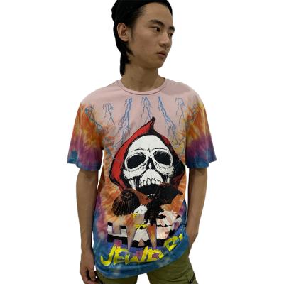 China Anti Shrink T-shirt Manufacturer Custom Printed Oversized 100% Cotton T Shirt Drop Shoulder Mens Tie Dye T-Shirts for sale