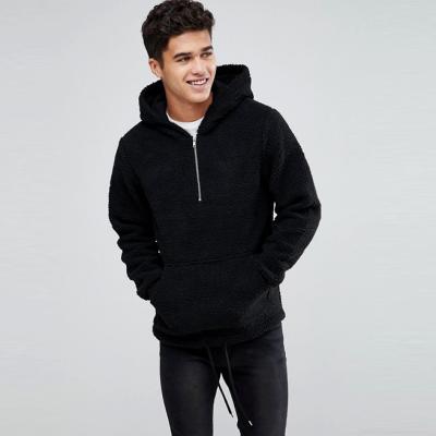 China Anti-pilling winter clothing men's 1/4 zipper sherpa fleece pullover hot sale men's fleece hoodie for sale